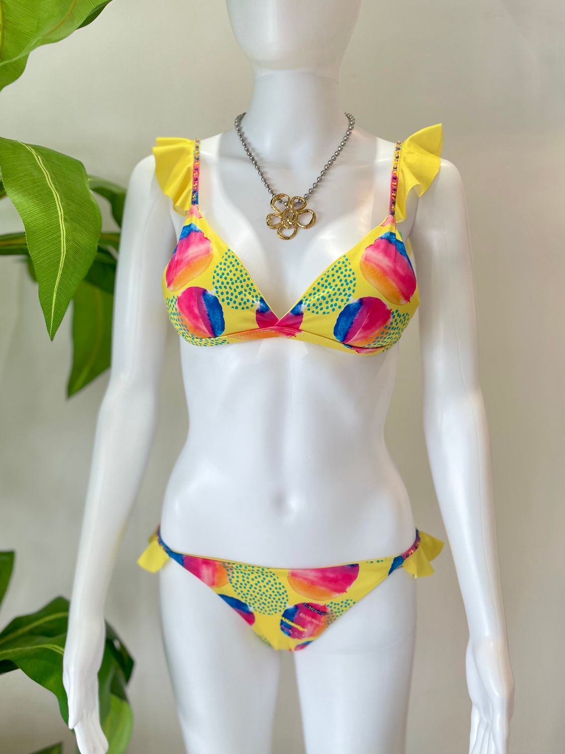 Yellow Printed Bikini