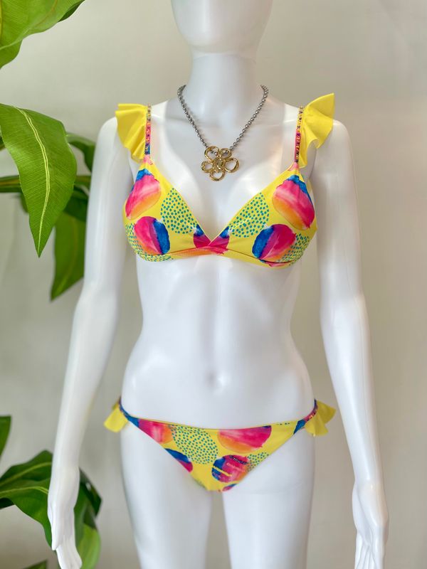 Yellow Printed Bikini