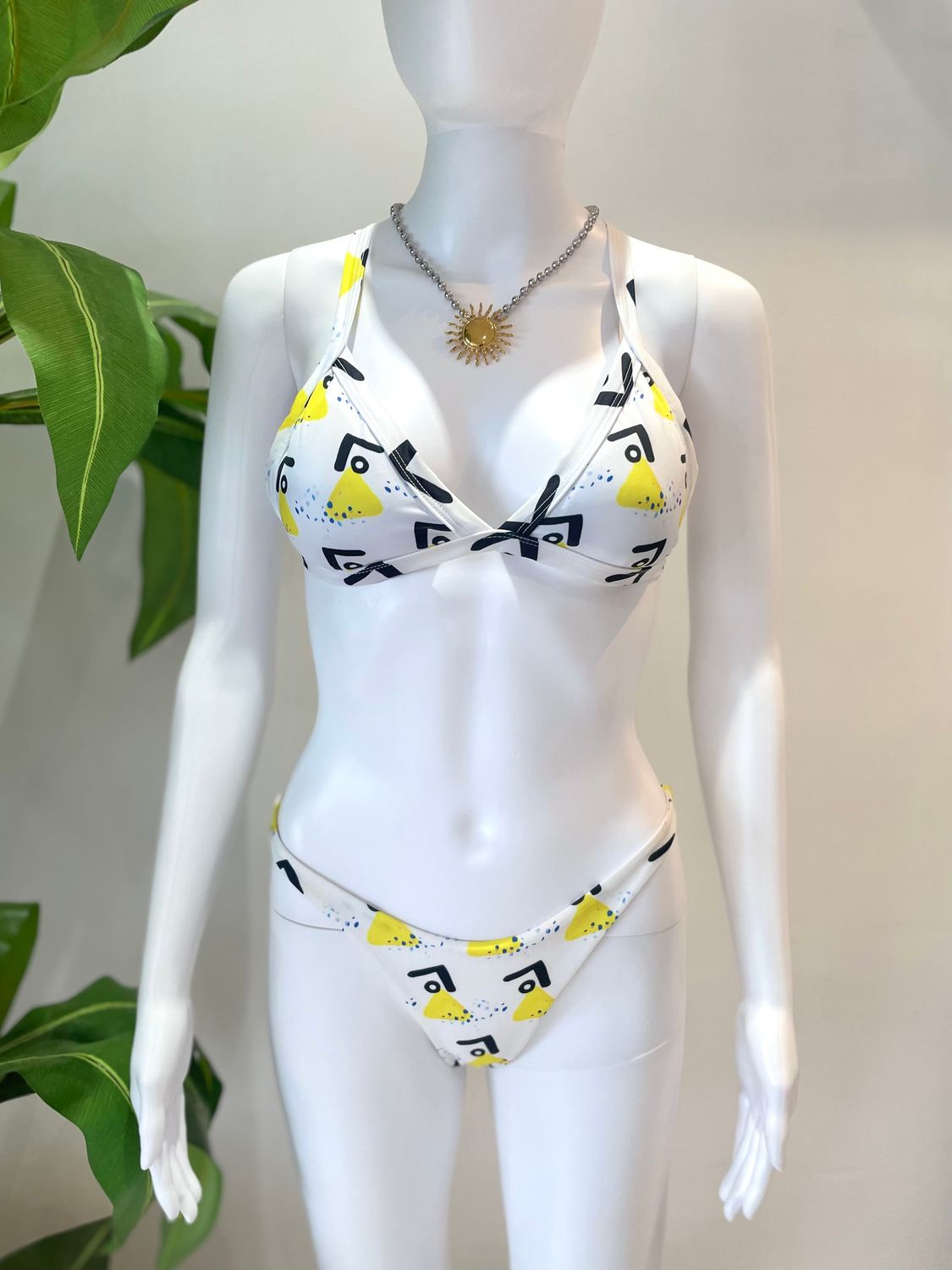 White &amp; Yellow Bikini