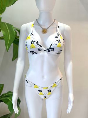White &amp; Yellow Bikini