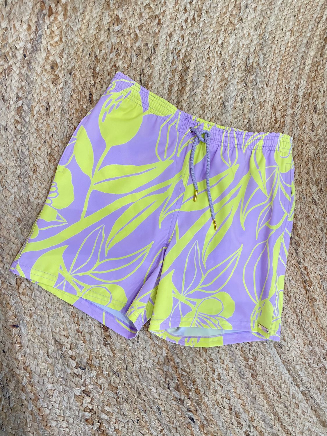 Lavender Printed Matching Boy Swimsuit