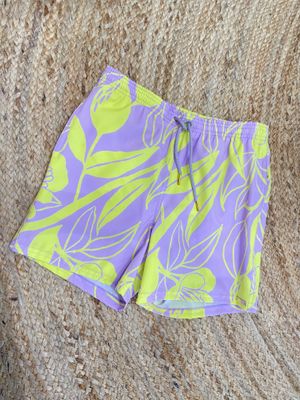 Lavender Printed Matching Boy Swimsuit