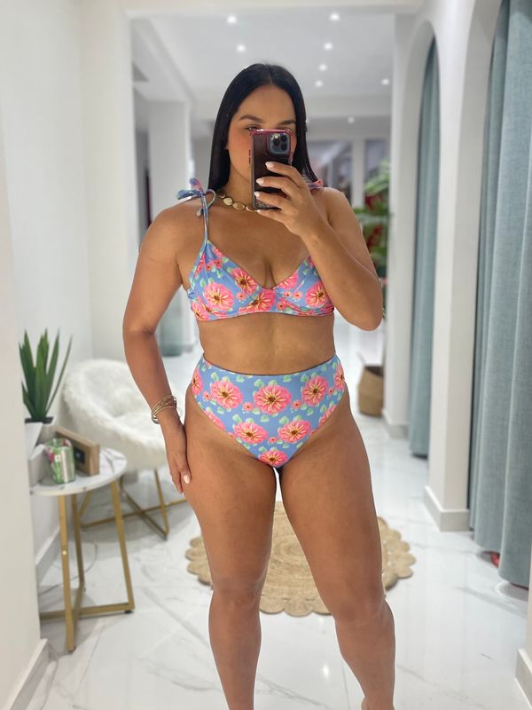 Spring Flowers High Waisted Bikini