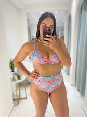 Spring Flowers High Waisted Bikini