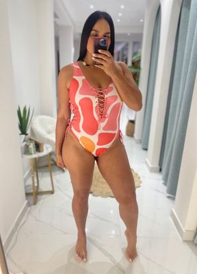 Coral Printed One Piece Swimsuit