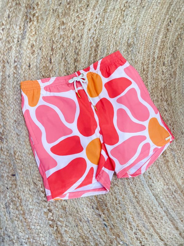 Coral Printed Matching Boy Swimsuit