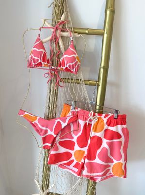 Coral Printed Matching Boy Swimsuit