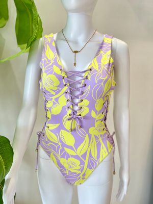 Lavender Printed One Piece Swimsuit