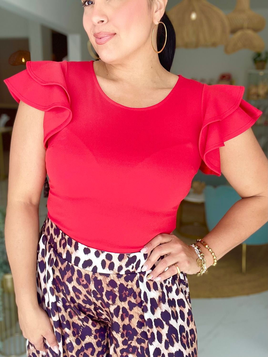 Red Ruffles Bodysuit