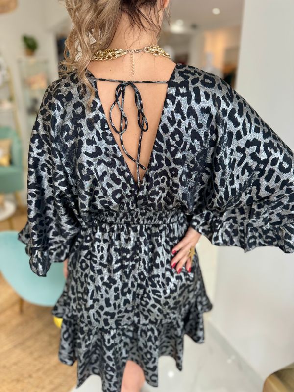 Leopard Black Short Dress