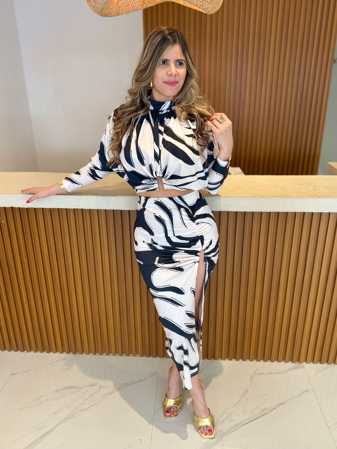 Black &amp; White Sexy Skirt Set