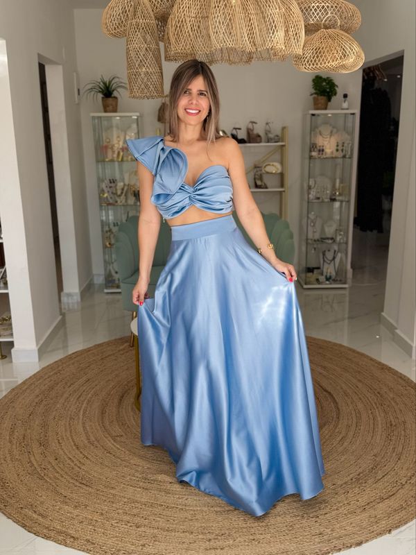 Sky Blue Formal Skirt Set Nostrum Brand