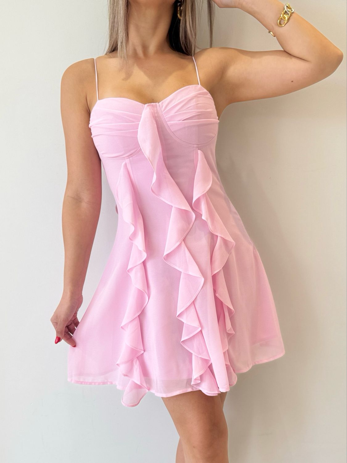 Pink Ruffles Cute Dress