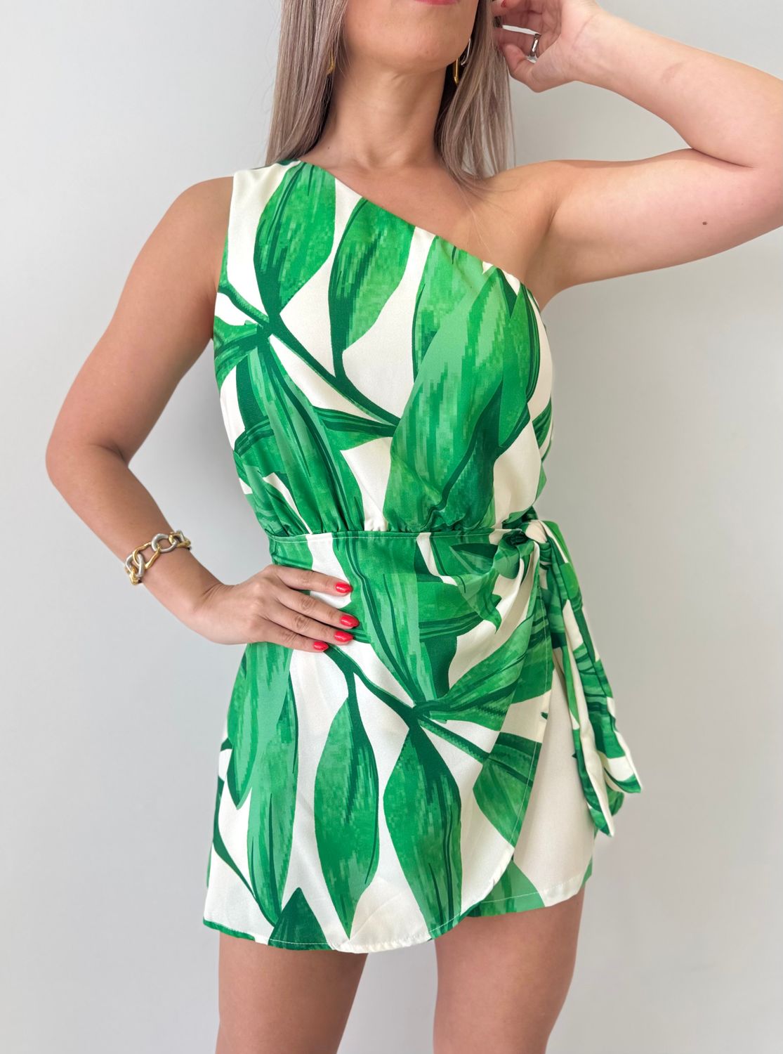 Tropical Green Printed Romper