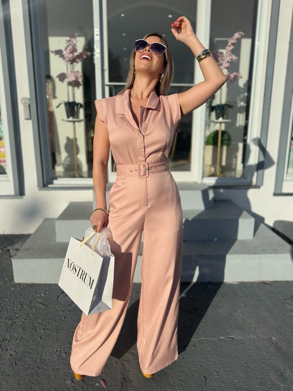 Light Salmon Elegant Jumpsuit