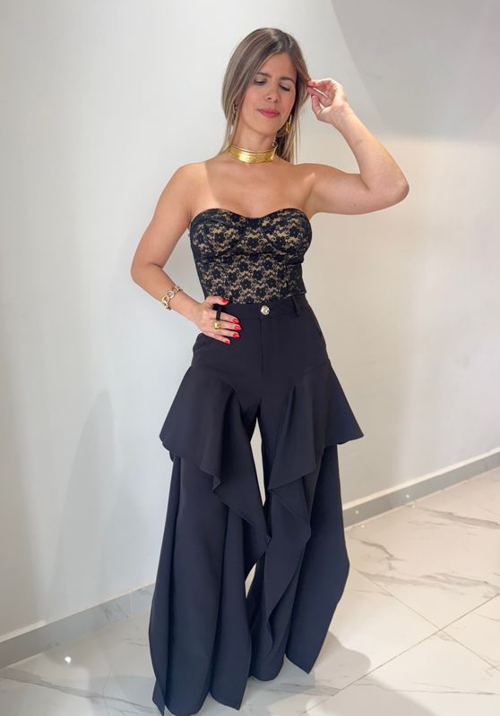 Black Ruffles Pant