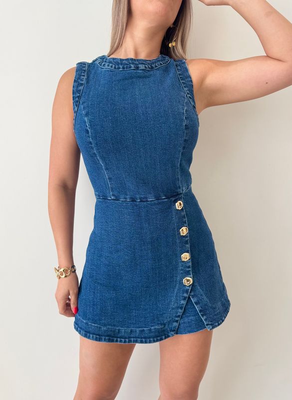 Dark Denim Romper
