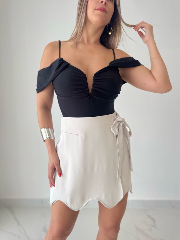 Cream Rhinestones Skirt