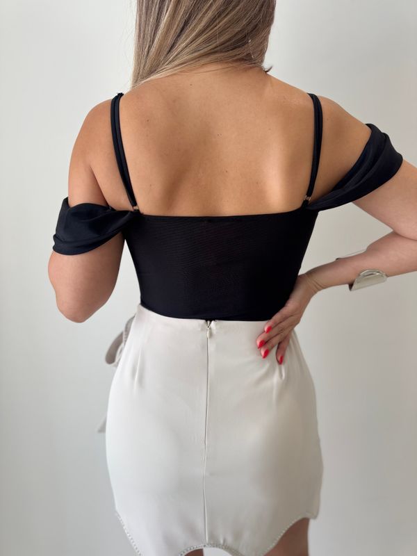 Black Off Shoulder Bodysuit