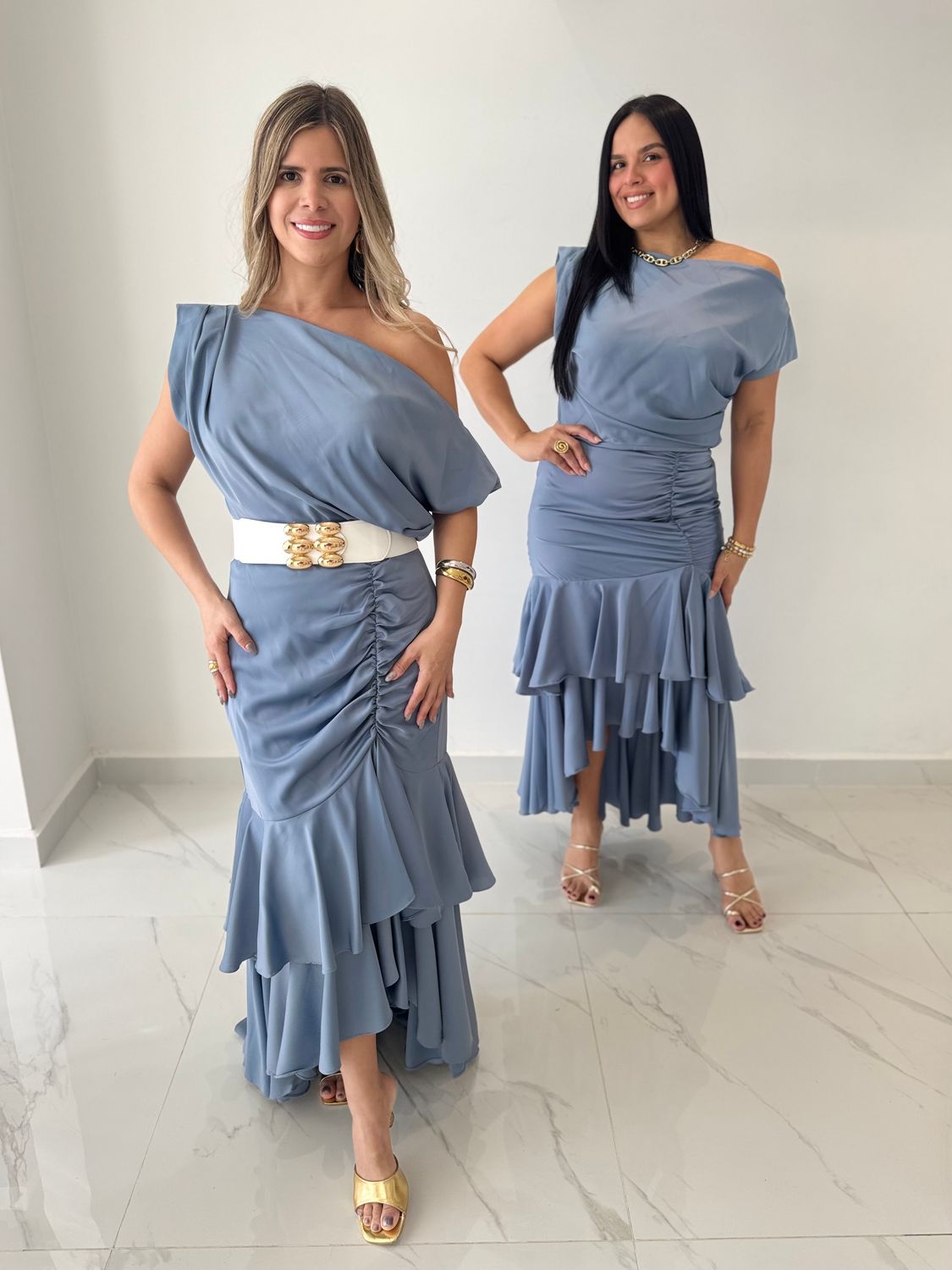 Blue Pastel Elegant Exclusive Skirt Set