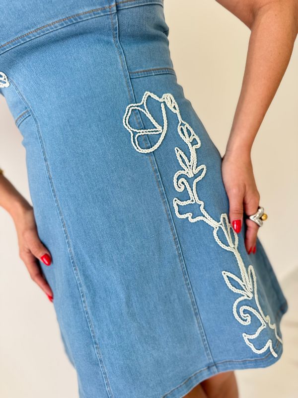 Denim Strapless Dress