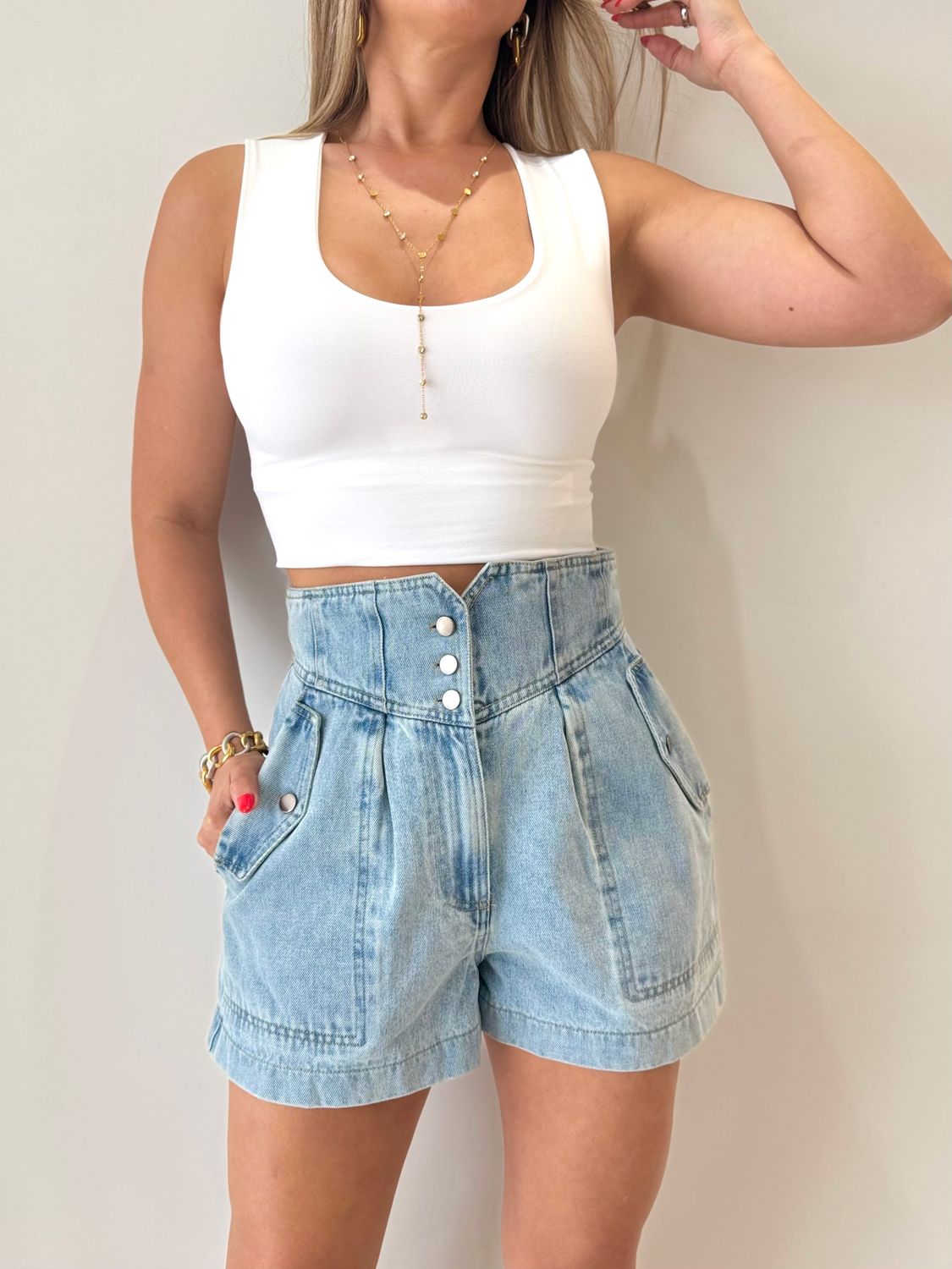 High Waisted Short Denim Pant