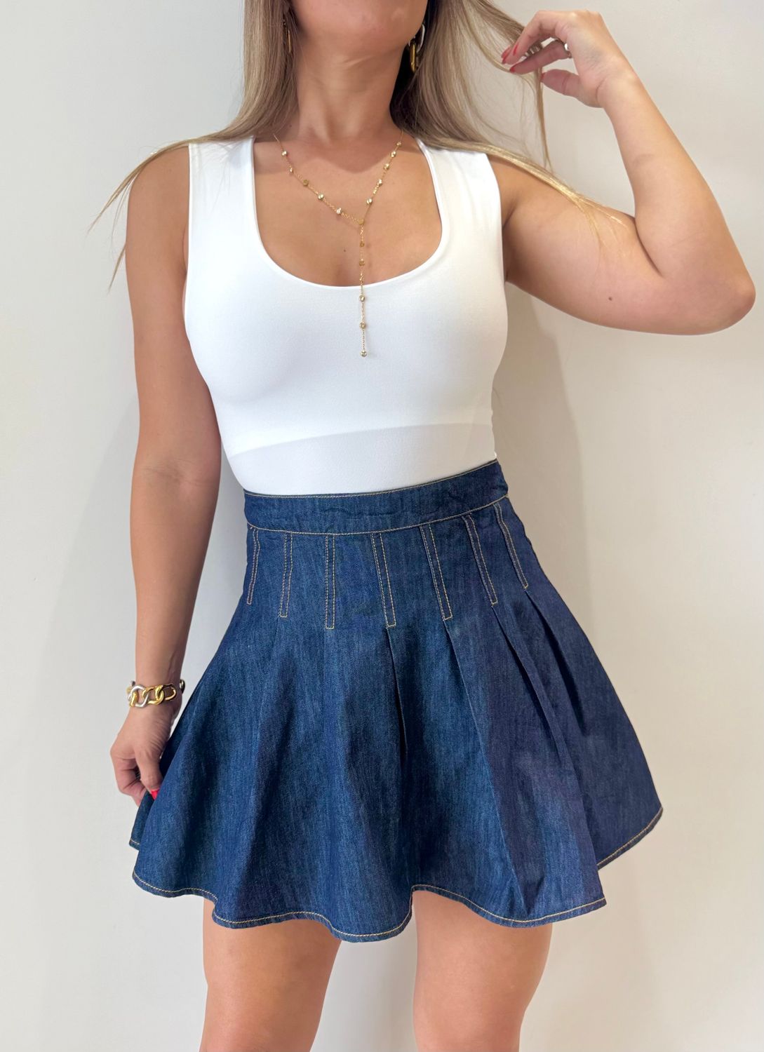 Dark Denim Skort