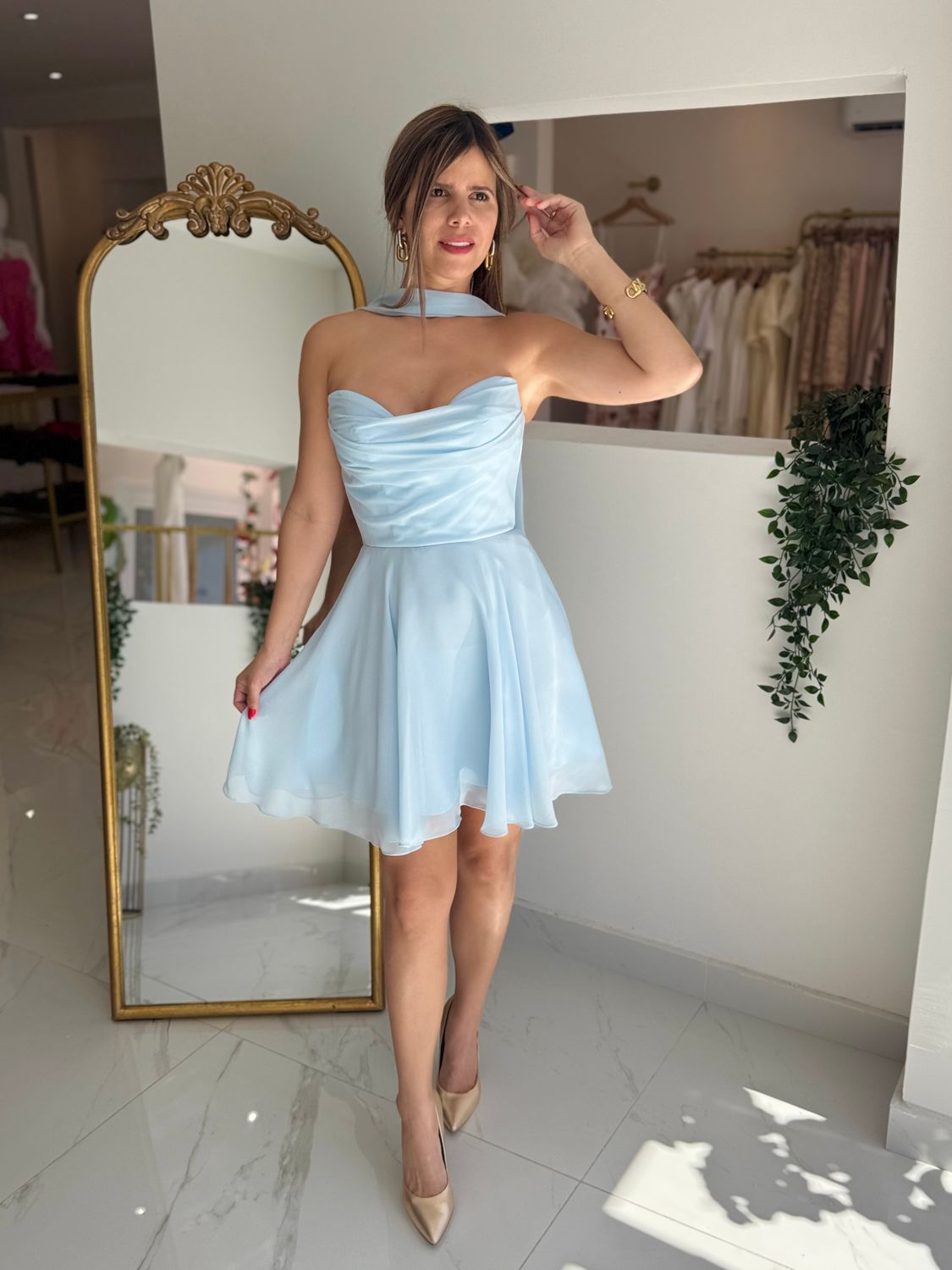 Light Blue Corset Dress