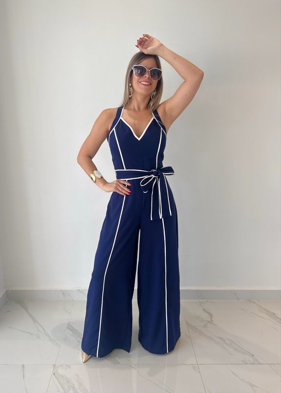 Navy Blue Elegant Jumpsuit