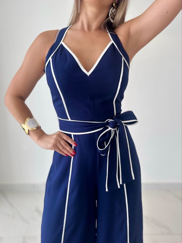Navy Blue Elegant Jumpsuit