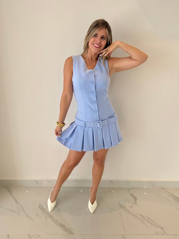 Light Blue Casual Business Short Dress
