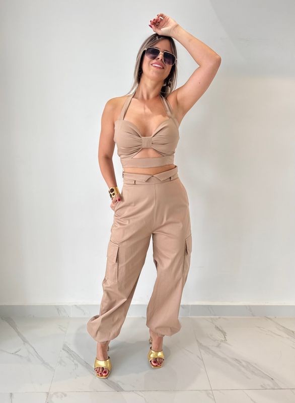 Hazelnut Nostrum Brand Pant Set