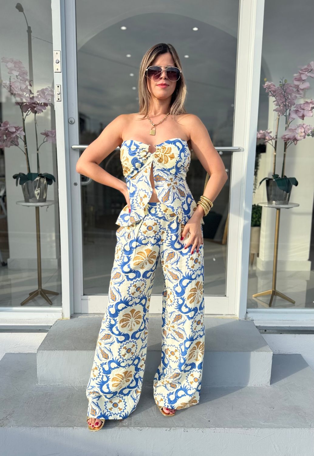 Casual Printed Pant Set