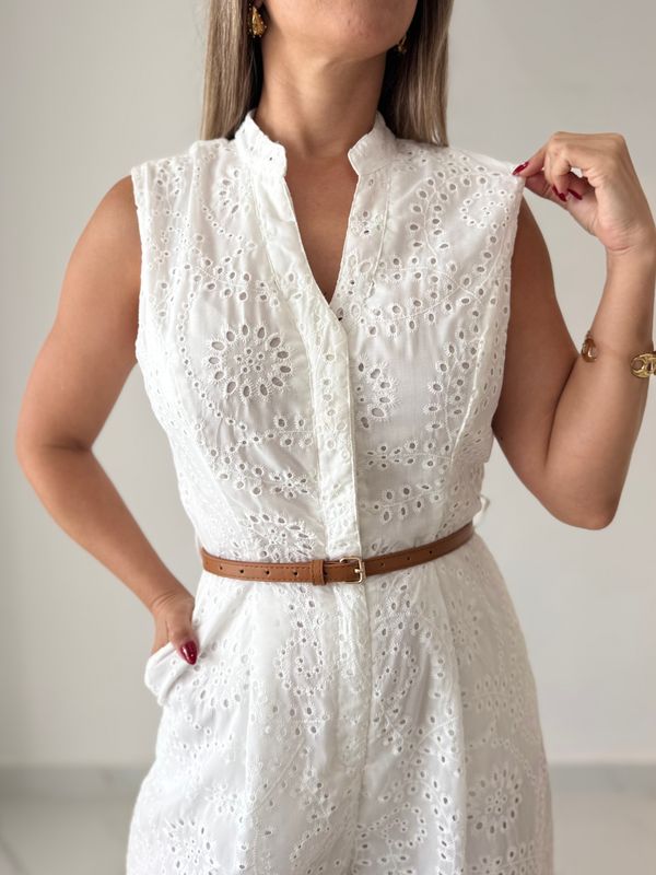 White Broderie Jumpsuit