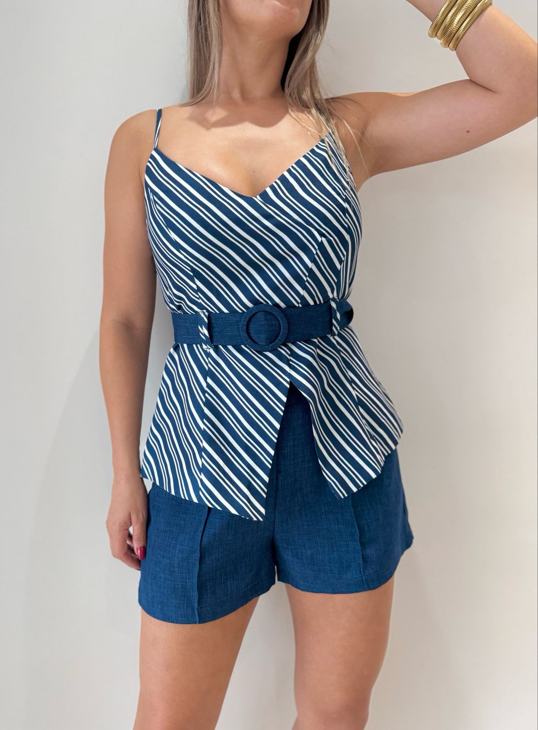 Navy Blue Short Pant Set