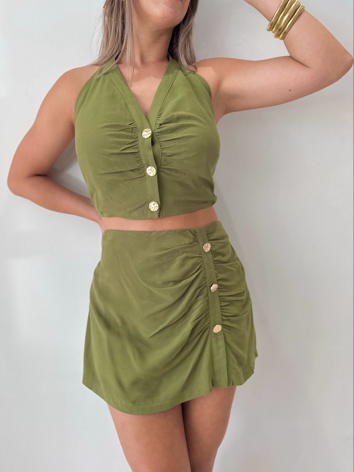 Militar Green Skort Set