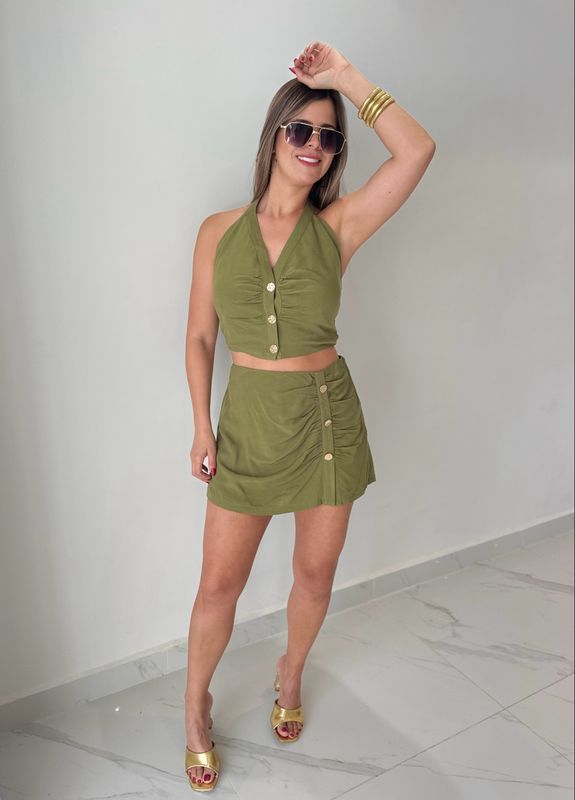 Militar Green Skort Set