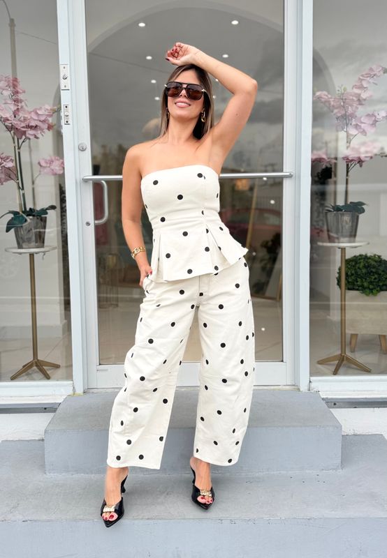 Polka Dots Barrel Pants Set