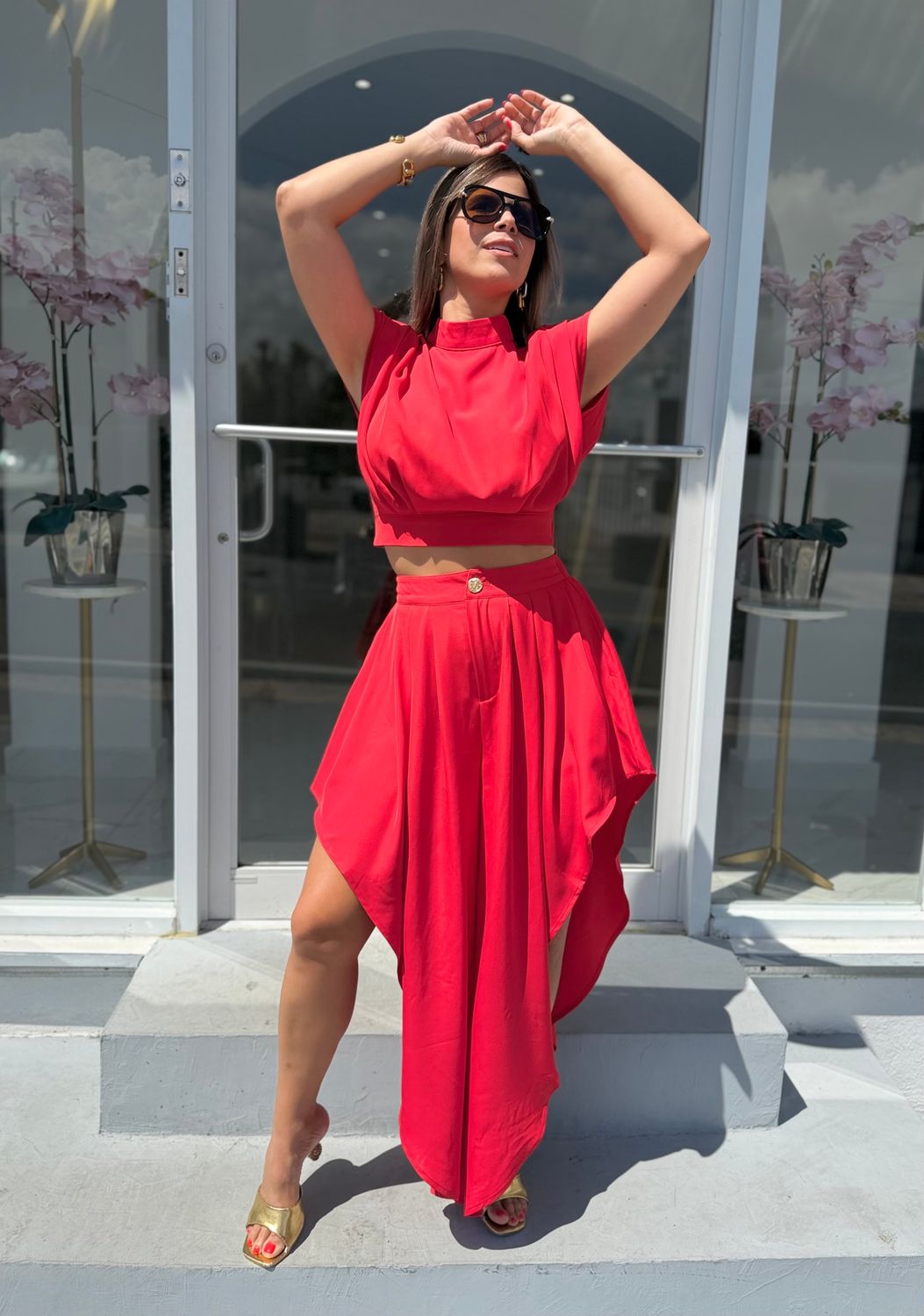 Red Fashion Pant Set