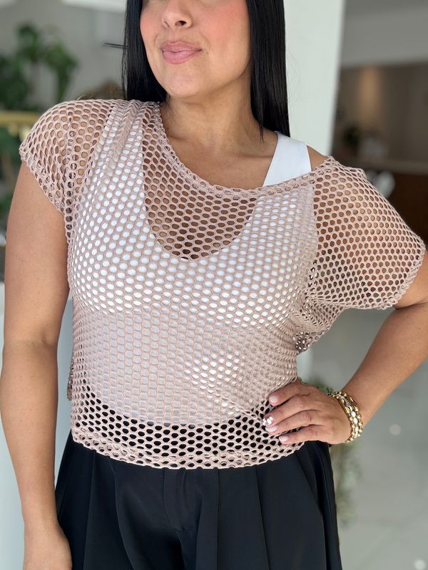 Nude Mesh Sport Top