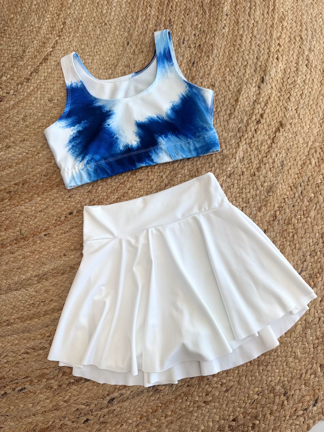 Blue &amp; White Skort Sport Set