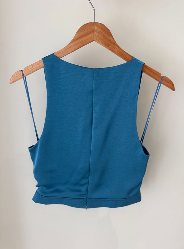 Blue Satín Top