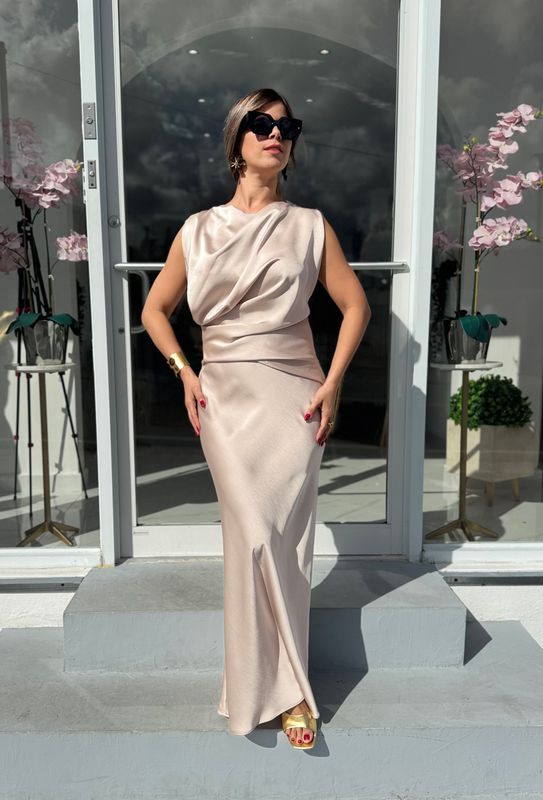 Elegant Champagne Cocktail Dress