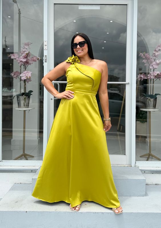 Green Exclusive One Shoulder Formal Dress