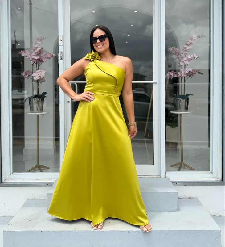 Green Exclusive One Shoulder Formal Dress