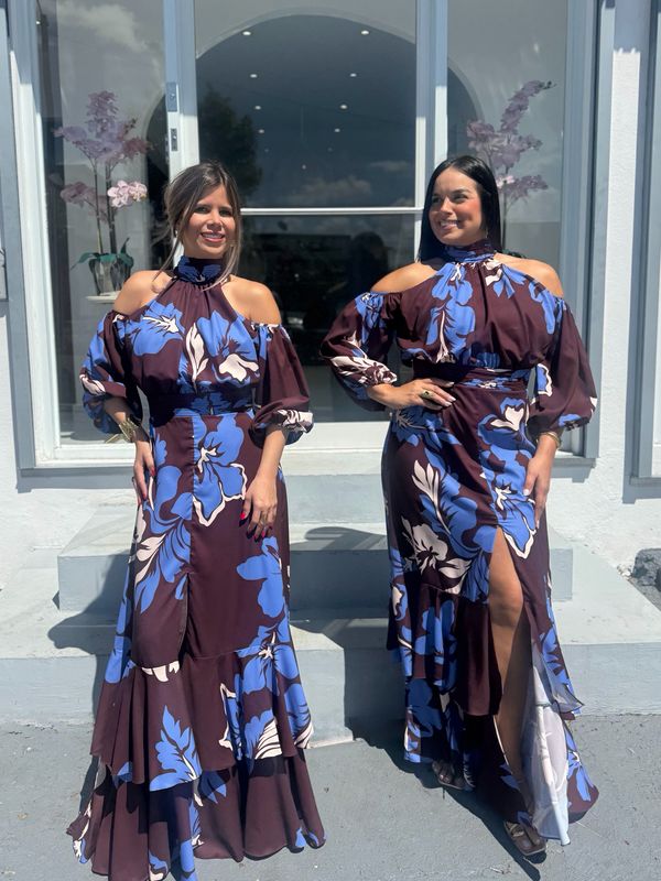 Cocoa &amp; Blue Long Sleeve Exclusive Dress