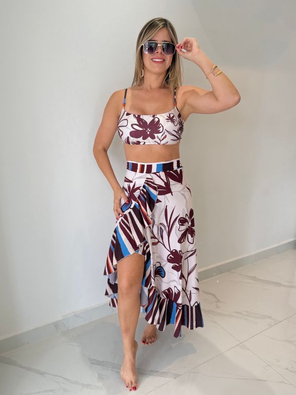 Flowers Cover Up Skirt