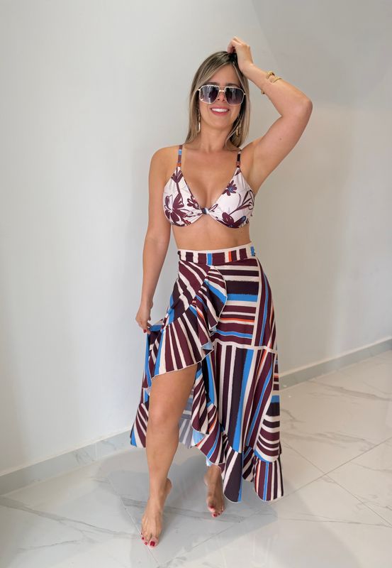 Striped Cover Up Skirt
