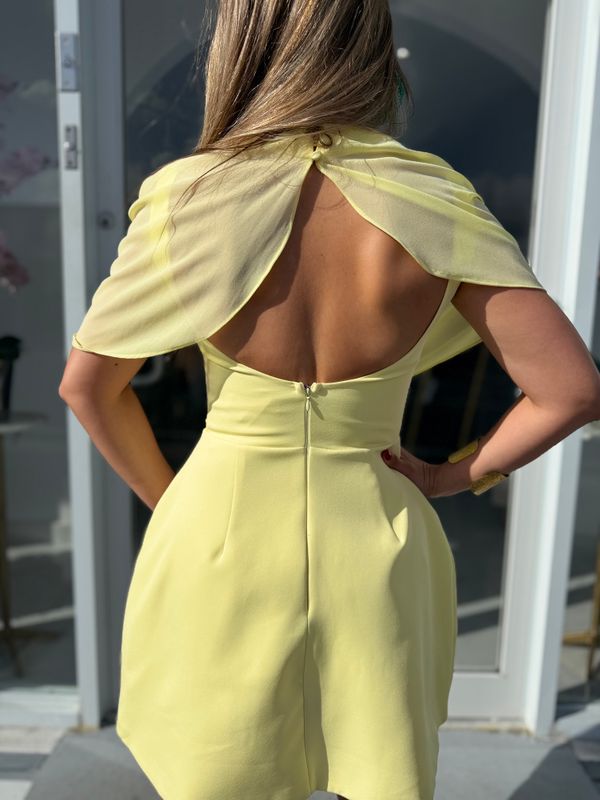 Yellow Elegant Short Dress