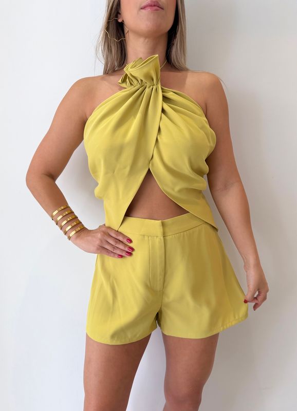 Mustard Short Pant Set